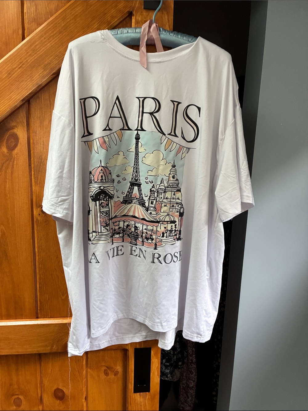 Paris Graphic Tee with Pastel Illustration